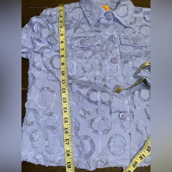 Ruby Rd. Blue Circular Pattern Lightweight Jacket size 8 - Picture 12 of 13